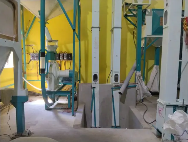 Intake pit and bucket elevators at the Padma mill